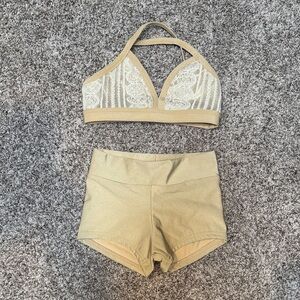 Kids Gold Matching Dancewear Set